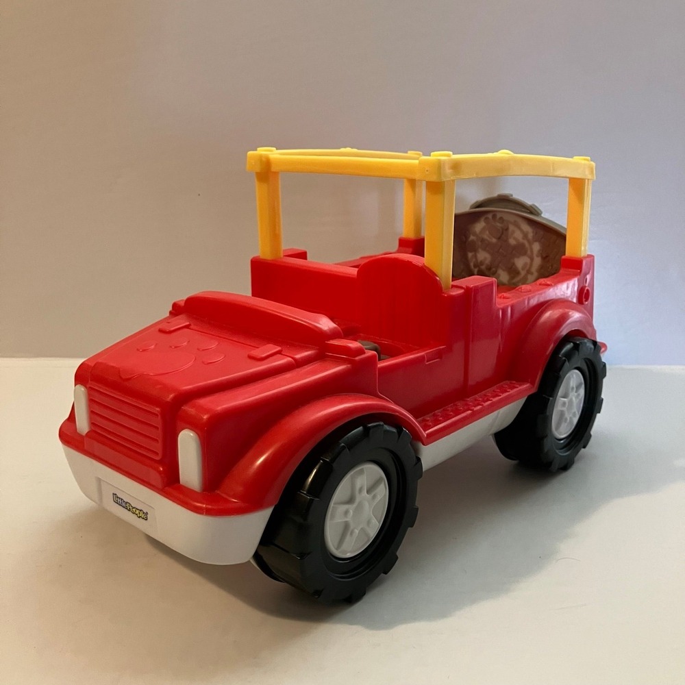 Fisher-Price Little People Zoo Talkers Animal Sound Safari Jeep Truck Red *WORKS